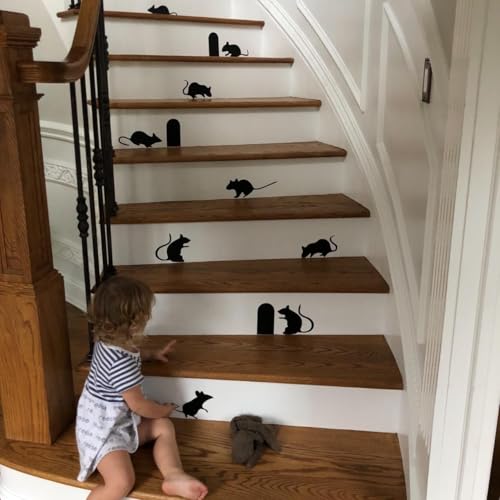 BooDecal Happy Halloween Wall Decals Stickers DIY Rats Mice Mouse Doors Sets of 15 Vinyl Lettering Decals Home Decor Wall Murals Stickers for Halloween
