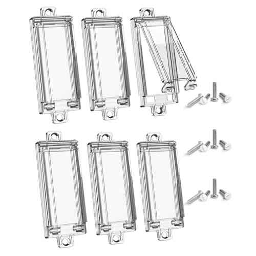 Light Switch Guard, ILIVABLE Child Proof Rocker Switch Plate Cover Prevents Kids or Accidental Turned On/Off Switch While Allowing Access (Clear, 6 Pack)