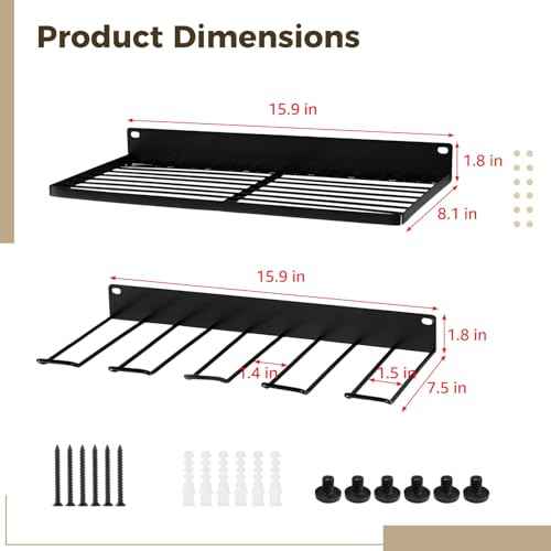 2 PCS Resin Shed Metal Racks, Compatible with Suncast Shed, Wall Mounted Basket and Tool Holder Set with EZ Bolts & Screw Kit, Galvanized Iron Organizer for Garage