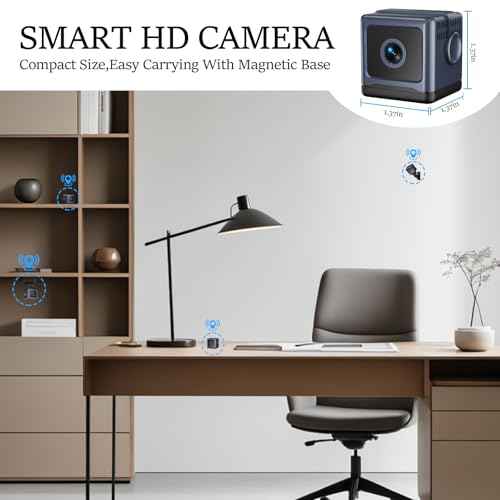 HD Mini Home Security Camera with Night Vision 4K Mini Nanny Camera with App Control for Home Office Security and Baby and Pet Monitoring (Video Only) (Black)