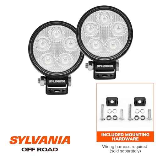 SYLVANIA - Slim 3 Inch Round LED Light Pod - Lifetime Limited Warranty - Spotlight 950 Raw Lumens - Off Road Driving Work Light - for Truck, Car, Boat, ATV, UTV, SUV, 4x4 (2 PC)