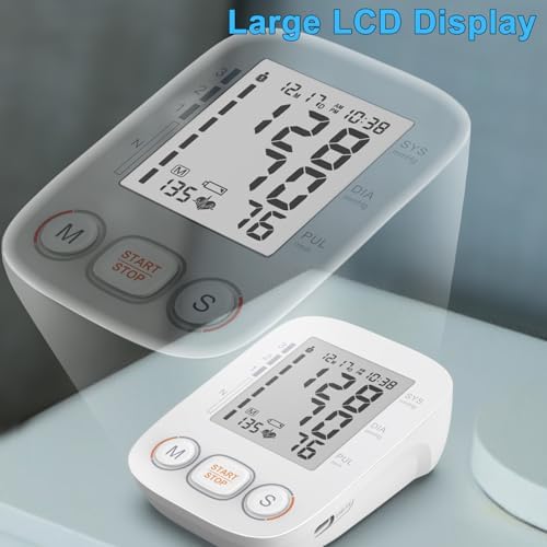 Blood Pressure Monitor for Home Use, Upper Arm Blood Pressure Machine with Large Cuff, Blood Pressure Machine, Adjustable Arm Cuff 8.7"-16.5",Large Display, 2 * 500 Readings Memory
