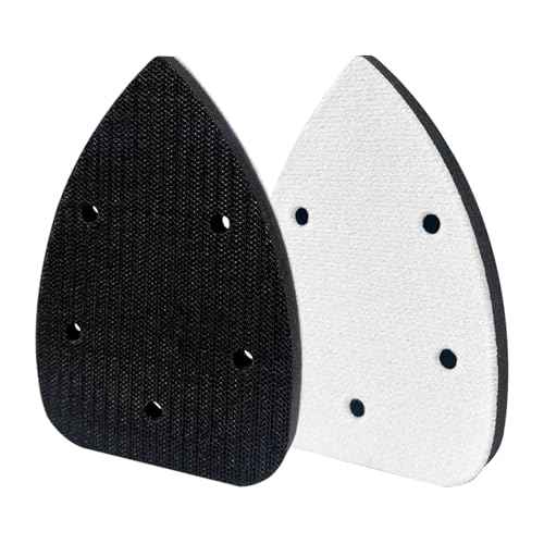 2 Pack Mouse Detail Sanding Interface Pads 5 Holes, Hook and Loop Mouse Sander Triangle Sanding Pads, Foam Pads for Detail Sander 140mm*100mm