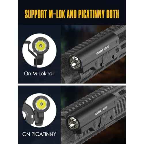 Mlok/Picatinny Weapon Light for Rifle/Shotgun, 2400 Lumen Tactical Flashlight with Strobe/Momentary Modes