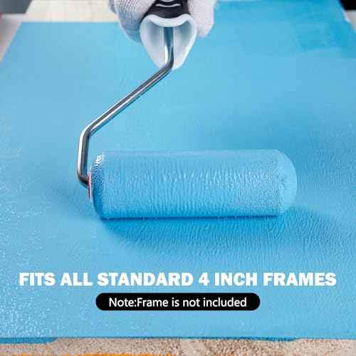 Mister Rui 4 Inch Foam Roller Covers 10-Pack, 30kg/m©ø Medium Density - Washable & Reusable for Smooth Finish on Furniture, Cabinets, DIY Projects