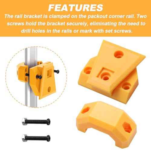 Tool Pouch Mounts (2 Pcs) Fits for Packout Corner Tool Boxes Rail, Pouch Clips for ToughBuilt ClipTech, Yellow