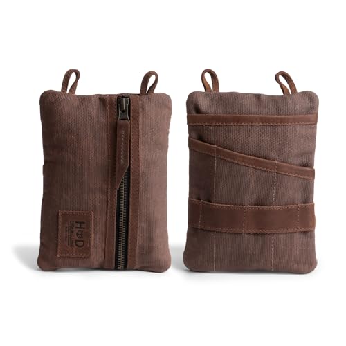 Hide & Drink, Multi-Tool Pocket Pouch XL, Compact Multipurpose EDC Zippered Bag, Mini Camping Tool Case, Knife Holster, Handmade Slim Organizer