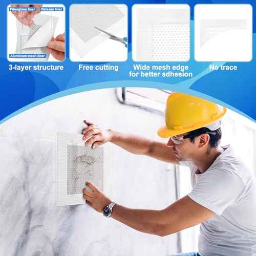 Drywall Repair Kit, Drywall Patch Repair Kit with 8.8OZ White Wall Repair Putty, Scraper Sandpapers Gloves for Heavy Duty Plaster Wall Repair, Easy to Fill Holes in Home Wall & Quick Repair Crack