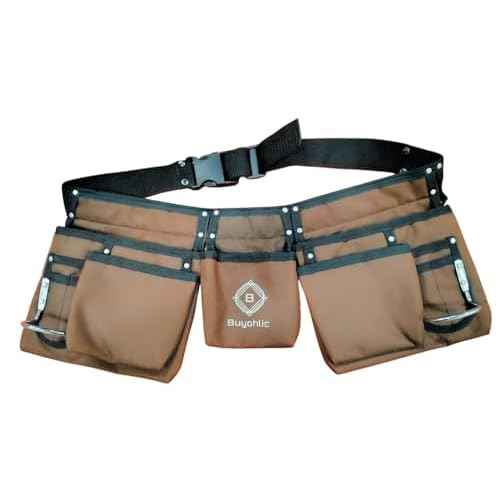 Buyohlic Heavy-Duty Polyester Tool Bag with 11 Pockets Double-Sided Design with Multiple Side Pockets