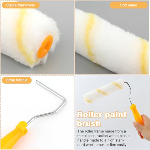 10pcs Paint Roller Covers, 6-inch Nap Shedless Microfiber Roller Cover, House Painting Supplies for Graining Knurling Furniture Cabinets Art Supplies DIY