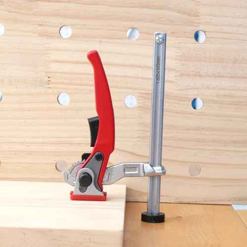 TOOLCOOL MFT Table Workbench Quick Ratchet Bench Dog Clamp 3/4 Inch Dog Hole Clamp Hold Down Clamp for Woodworking (2 Pack)