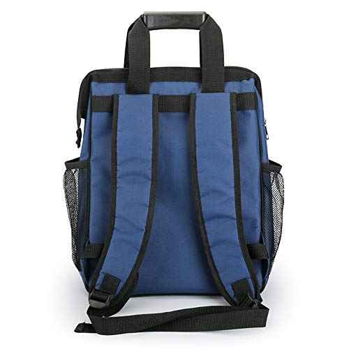 FASITE Tool Bag Backpack, Heavy Duty Durable Electrician Work Pack for Hand Tools, Waterproof Tool Storage & Organizer for a Contractor, Plumber, HVAC, Cable Repairman, Blue