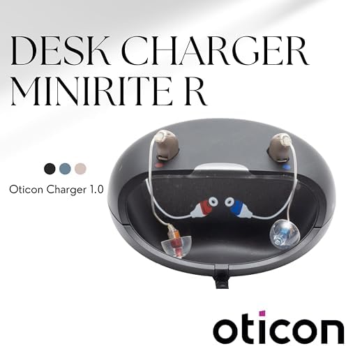 Oticon Desktop Charger 1.0 - for only Oticon More, Real, Zircon, Opn S, Ruby, Play miniRITE Rechargeable Hearing Aids - NOT Compatible with Oticon Intent and All Oticon BTE Type Hearing Aids