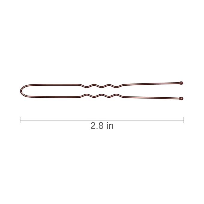 2.8 Inch U Shaped Hair Pins for Women Girls, Long Hair Pin Bobby Pin for Secure Bun Hairstyles, 100 Count (Brown)