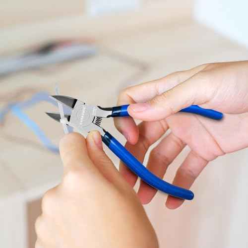 Wire Cutters 2 Pack KAIHAOWIN 6 Inch Wire Cutters Set Spring Loaded Wire Snips Diagonal Cutting Pliers Dikes Precision Wire Clippers Small Flush Cutter for Cutting Wires,Electronics,Cables,Jewelry,DIY