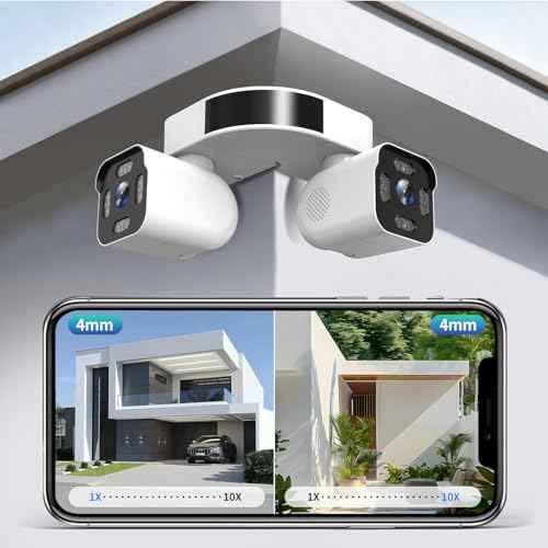 Dual Lens Outdoor Cameras 2.5K/5MP House Cameras Wired Plug-in | Wireless WiFi Camera with Audio and Video,PTZ,Auto Tracking,7/24 Recording,Color Night Vision,Cloud & SD Card Storage.