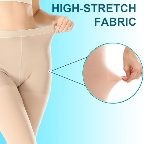 Medical Compression Pantyhose for Women & Men,20-30mmHg Graduated Support Hose Tights,Opaque Open Toe Waist High Compression Stockings for Varicose Veins,Swelling,Edema,Flight