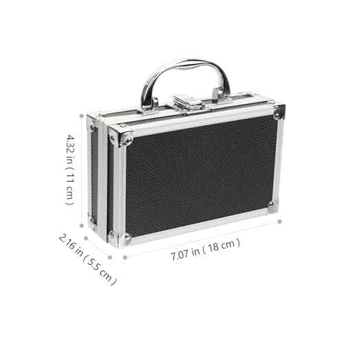 DOITOOL Aluminum Tool Chest Portable Tool Box with Padded Foam, Lockable Storage Toolbox for Measurement Instruments (18 x 11 x 5.5cm)