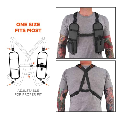 Ergodyne Squids 3144 Dual Shoulder Radio Holster Harness for Barcode Scanners
