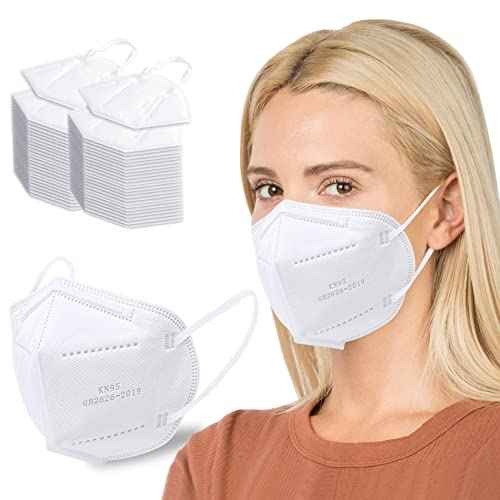 Pruk 50 Pack Masks, 5-ply Face Mask, Protective Cup Dust Mask, Disposable Mask with Nose Clip and Earloop