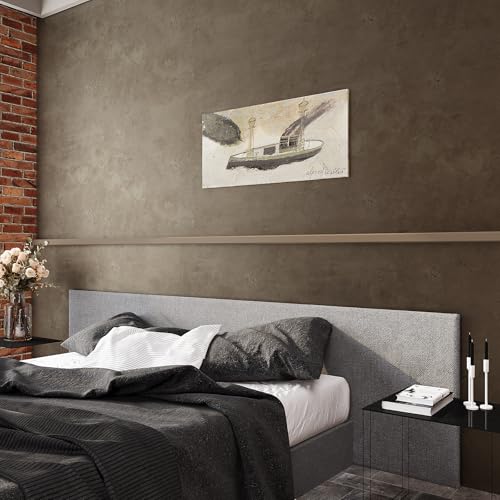 VaryPaper 15.7''x78.7'' Metallic Brown Concrete Wallpaper Peel and Stick Textured Concrete Contact Paper for Walls Removable Self Adhesive Waterproof Cement Wallpaper for Countertops Bedroom Bathroom