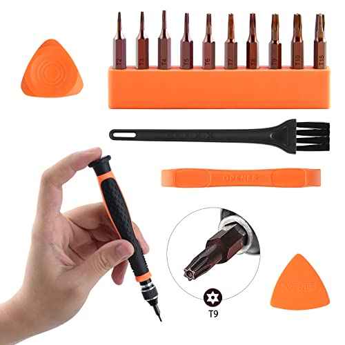 NEBURORA 10 in 1 Interchangeable Magnetic Torx Screwdriver Set - T2 T3 T4 T5 T6 T7 T8 T9 T10 T15 Bits, Security Screwdriver for Phones, Mac, Computers, Xbox, PS4