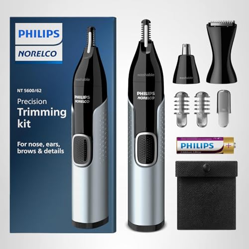 Philips Norelco Nose Trimmer 5000 for Nose, Ears, Eyebrows Trimming Kit, NT5600/42