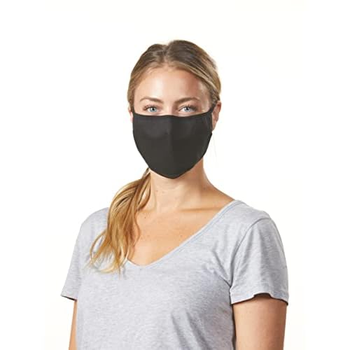 Allett Face Mask, Black | 2 Pack | Made of Cotton, Built in Polypropylene Filter | Soft Earloops, Washable, Reusable | With Nose Wire & Chin Gusset | For Adults
