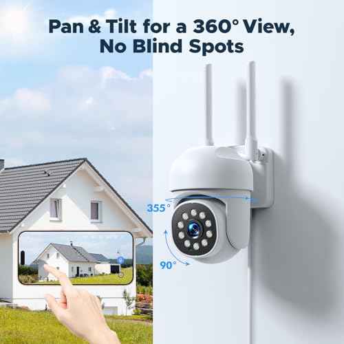 Security Cameras Wireless Outdoor, 350¡Æ Pan & 90¡Æ Tilt CCTV Camera with Auto AI Motion Detection & Spotlight Siren Alarm, WiFi Surveillance Indoor Home Camera, Color Night Vision, 2-Way Talk