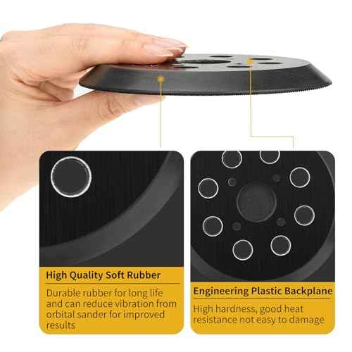 4 Pack 5" 8 Hole Replacement Sander Pad Compatible with Milwaukee 6021-21 6034-21 2648-20 2648-21 Orbital Sander Hook and Loop Replacement Part #51-36-7100 (4 Screw Holes Sander Pads)