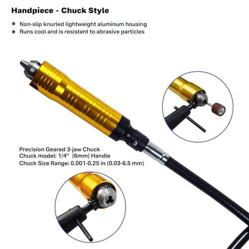 380W Flex Shaft Rotary Tool, 500-23000RPM Flexible Shaft Grinder Set with Variable Speed Foot Pedal and 110pcs Accessories for Grinding Sanding Polishing Deburring Cutting Cleaning Finishing