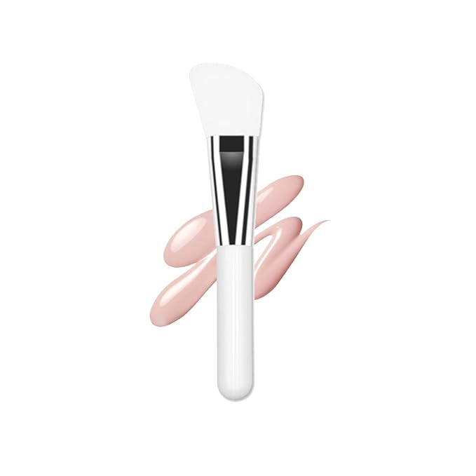 Facial Mask Application Brush, Soft Silicone Angled White Brush Head Cosmetic Tool for Body Lotion, Mud, Clay, Charcoal Mixed Mask