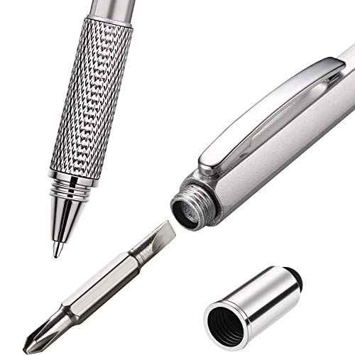 Zhanmai 8 Pcs Gift Pen for Men 6 in 1 Multitool Pen with Ruler Level Refills Screwdriver Stylus for Dad Boyfriend Husband Birthday Christmas Gift(Gold, Black, Silver, Yellow, Red, Green, Blue, Gray)