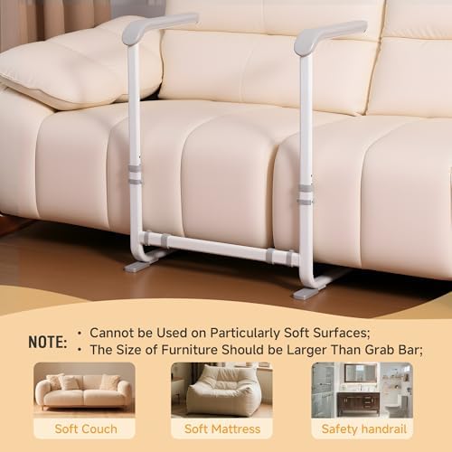 Couch Stand Assist with Handrails, Width and Height Adjustable Stand Assist Aid for Elderly, Up to 400 LBS, Sofa and Chair Lift Assist Devices for Seniors, Disabled and Patients, Gray