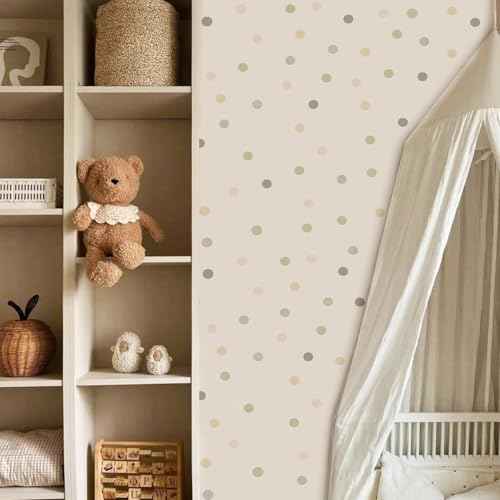 QUCHENG Boho Polka Dots Wall Decal Stickers Kids Toddler Bedroom Removable Circle Stickers Decor Nursery Livingroom Vinyl Waterproof Wall Decoration 6 Sheets