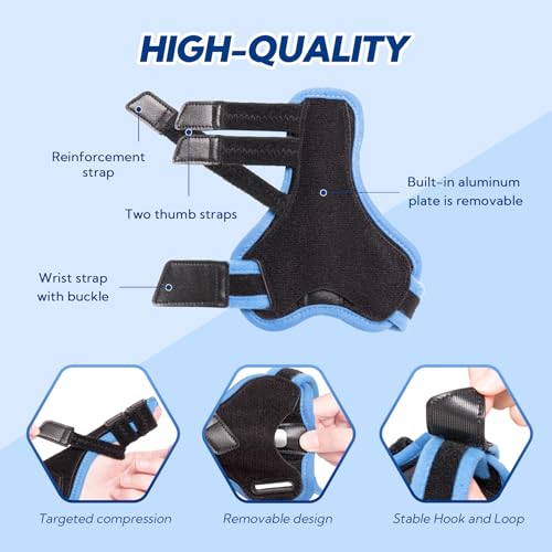 Trigger Thumb Splint, Thumb Spica Splint-Dequervains Tendonitis, CMC Joint Thumb Arthritis Brace, Thumb Stabilizer for Broken Thumb, Sprain, Ligament Tears, Fits Left & Right, L/XL