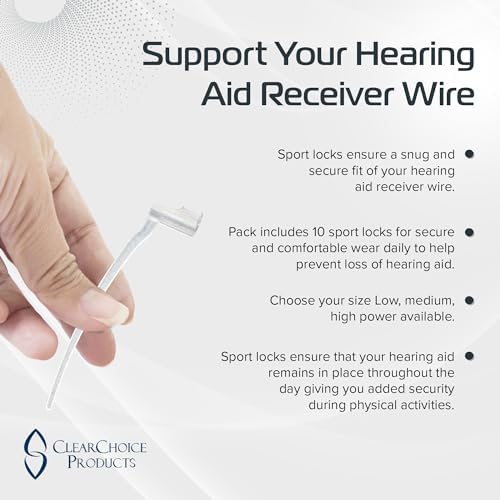 GN Resound Compatible Sport Lock for Linx 3D/Quattro/Savia/Vivia Key Models - Pack of 10 Retention Tail for Hearing Aids