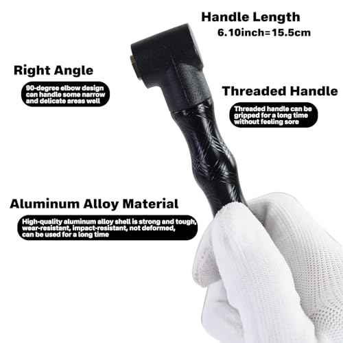 90 Degree Flex Shaft Rotary Tool Handpiece, 41pcs Right Angle Flexiable Shaft Handle Attachment Set Compatible with Flex Shaft Grinder, Bench Polisher, Electric Drill