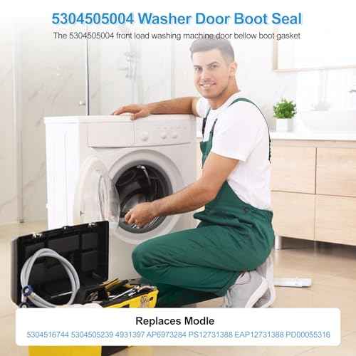 5304505004 Washer Door Gasket Replacement Compatible with Frigidaire Electrolux Washer Door Seal, 5304505004 Front Load Washing Machine Door Bellow Boot Gasket Replace Parts 5304516744 5304505239