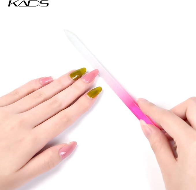 KADS 5Pcs Nail Glass Files Crystal Fingernail File & Nail Chamois Buffer for Filing, Shaping, Buffing Nails Nail Manicure Tool