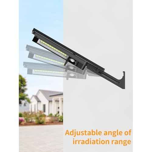 intelamp Solar Street Lights Outdoor Waterproof 3000LM 12500mAh Dual Motion Sensor Dusk to Dawn Security Floodlight Lamp Outside, LED Flood Lighting Exterior with Remote for Parking Lots Patio Yard