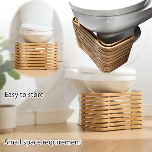 Bamboo Toilet Stool for Adults,7 inch Toilet Stool Squat Adult Kids,Non-Slip Poop Stool for Kids,Make Defecation More Smooth and Easy,Kitchen, Living Room, Bathroom
