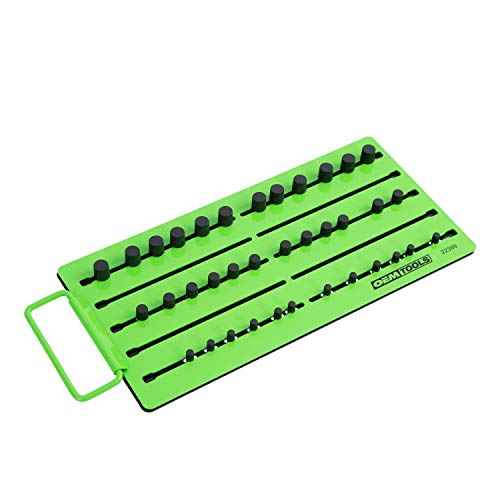 OEMTOOLS 22389 Pro Magnetic Socket Tray, Customizable Ratchet Organizer, Adjustable Drive Studs, Portable Socket Set Organizer, 5 Row Socket Organizer