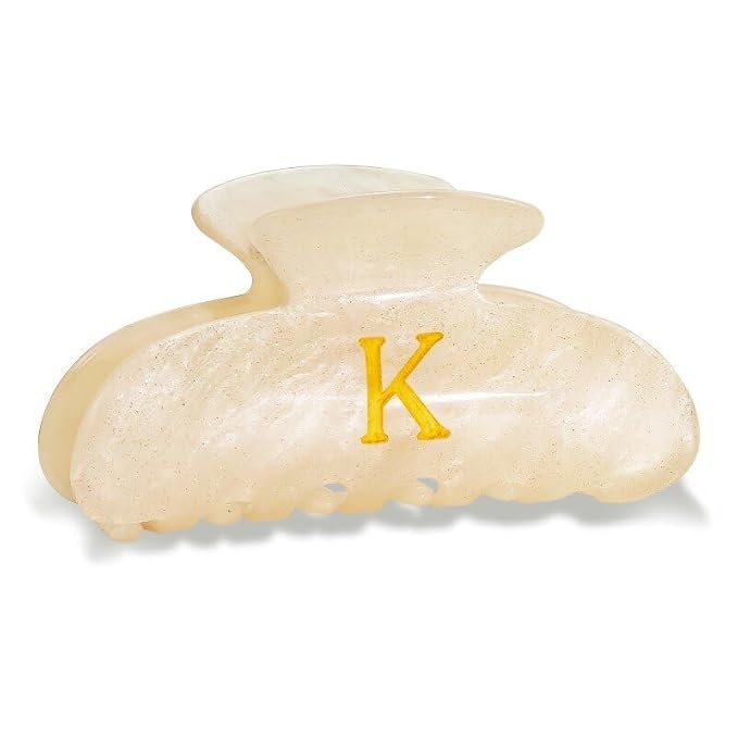 Birthday Gifts for Women 2025 - Fashion Glitter Claw Hair Clips Personalized Gifts for Women Birthday Unique, Durable Initial Hair Clips Gold Hair Claw Accessories - Letter K