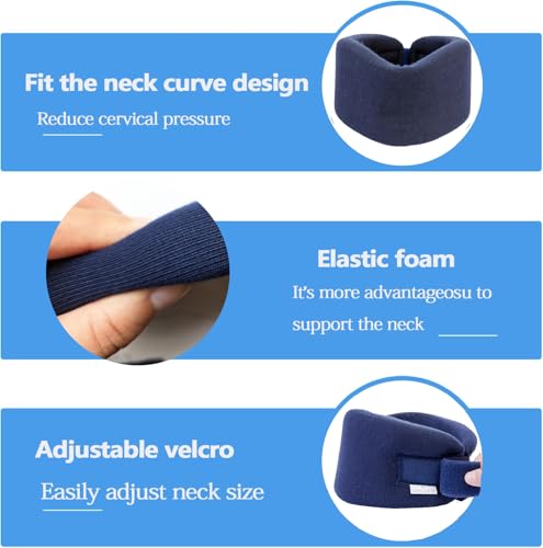Neck Braces for Neck Pain and Support High-Density Comfort Cervical Collar for Vertebrae Stable and Aligned, Relieve Injury Spine Pressure – Neck Brace for Women & Men Sleeping, Working, Posture (Blue, Small)