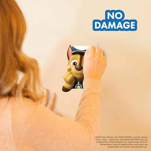 Paw Patrol Chase Peeking Wall Decal - 7" Vinyl Wall Sticker Bedroom Decorations - Paw Patrol Room Decor Peel and Stick