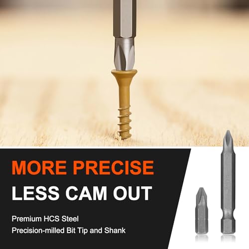 COMOWARE Drill Bit Set, 104Pcs Screwdriver Bits Set with Tough Case, Titanium Twist Drill Bits, Impact Screwdriver Bits, Masonry Drill Bits, Spade Drill Bits, Nutdrivers