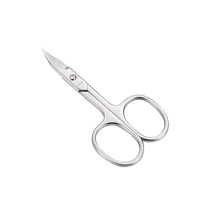 LIVINGO Premium Manicure Nail Scissors Multi-purpose Stainless Steel Cuticle Pedicure Beauty Grooming Kit for Eyebrow, Eyelash, Dry Skin Curved Blade 3.5 inch