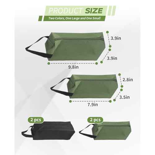 4 Pack Small Canvas Tool Bag, Canvas Pouch with Zipper for Organizer Storage Various Electrician Tools