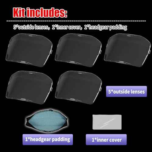 06-0201-20 Outside Lenses For 9100x Helmet,9100X Welding Starter Kit includes 5 Pack 06-0200-51 Outside Protection Plates & 2 inside protection plates and a sweatband.2.10" x 4.20" ADF Viewing Area
